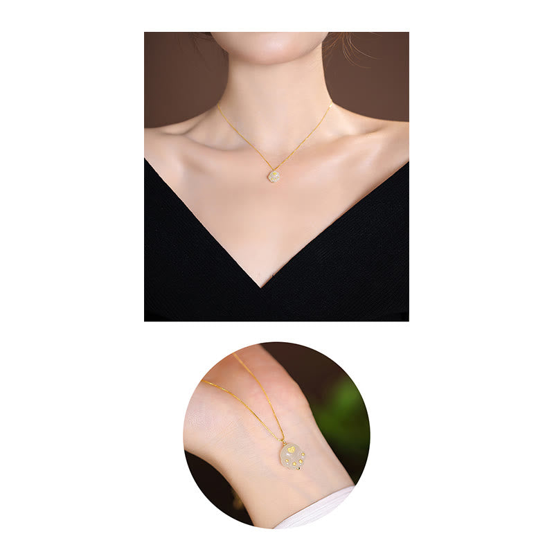 Buddha Stones 925 Srebro Sterling Naturalny Hetian Jade Cyan Jade Szczęście Śmiejący się Budda Motyl Naszyjnik Wisiorek - image 20