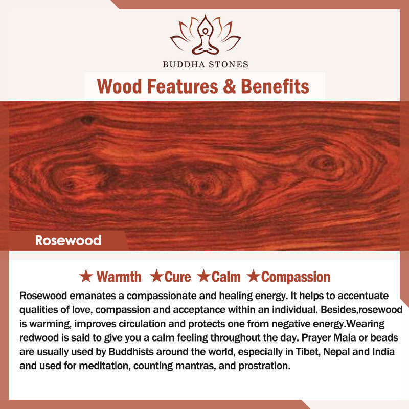 Bransoletka Buddha Stones Ebony Wood Rosewood Peace Balance