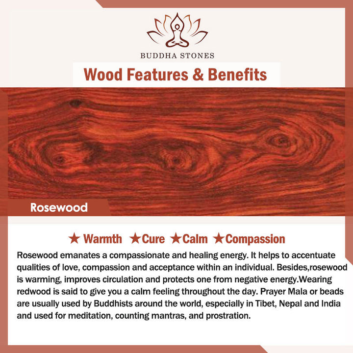 Bransoletka Buddha Stones Ebony Wood Rosewood Peace Balance