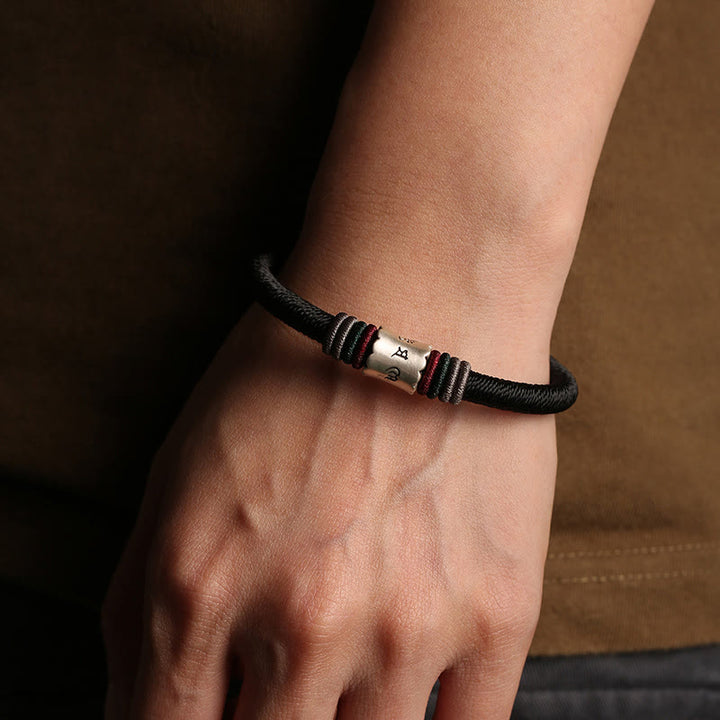 Bransoletka magnetyczna z Buddha Stones 999 ze srebra próby 925 Om Mani Padme Hum Peace z zapięciem magnetycznym