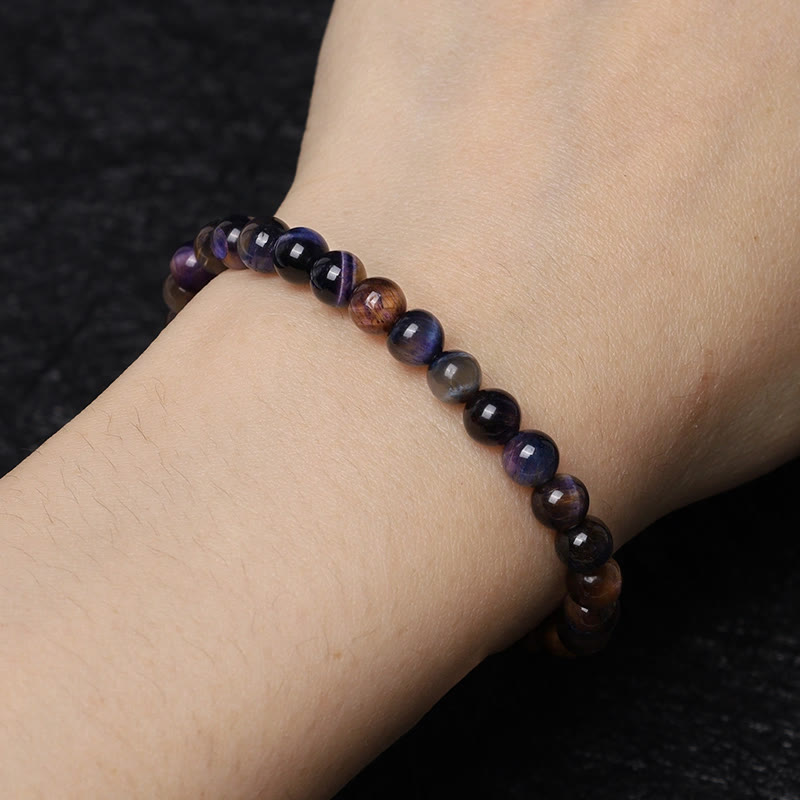Bransoletka ochronna z Buddha Stones Natural Purple Tiger Eye