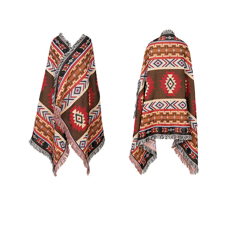 Geometryczny ciepły wygodny koc kempingowy do biura domowego