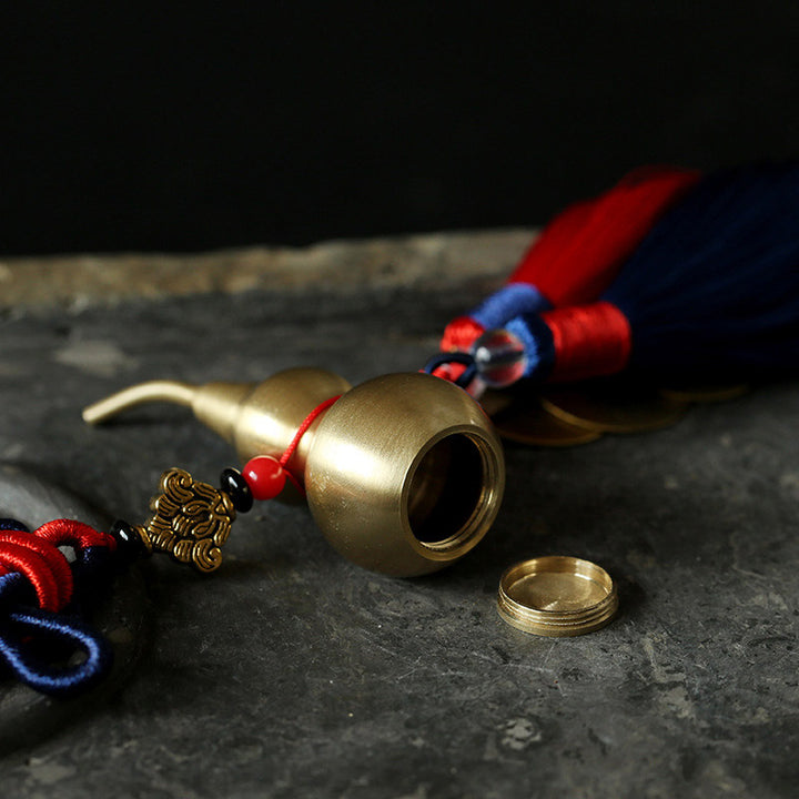 Buddha Stones Feng Shui Wu Lou Gourd Starożytne chińskie monety Bogactwo Samochód Wisząca dekoracja