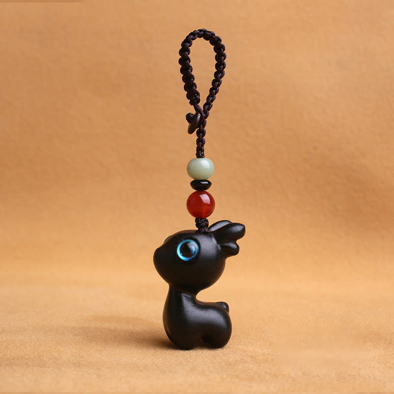Buddha Stones sandałowe Małe liście Czerwone drzewo sandałowe Drewno hebanowe Zielone drzewo sandałowe Szczęśliwy mini jeleń Rzeźbiony Ochrona Brelok Telefon Wiszący Dekoracja