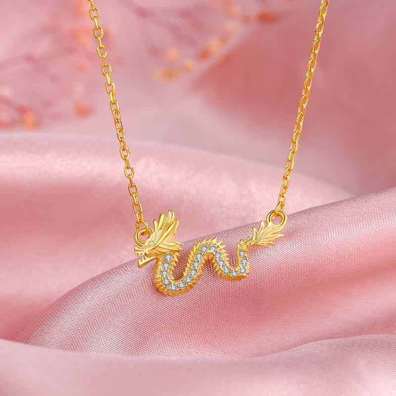 Buddha Stones 925 Srebro Sterling Rok Smoka Pomyślny Złoty Smok Szczęście Łańcuszek Naszyjnik Wisiorek - image 5