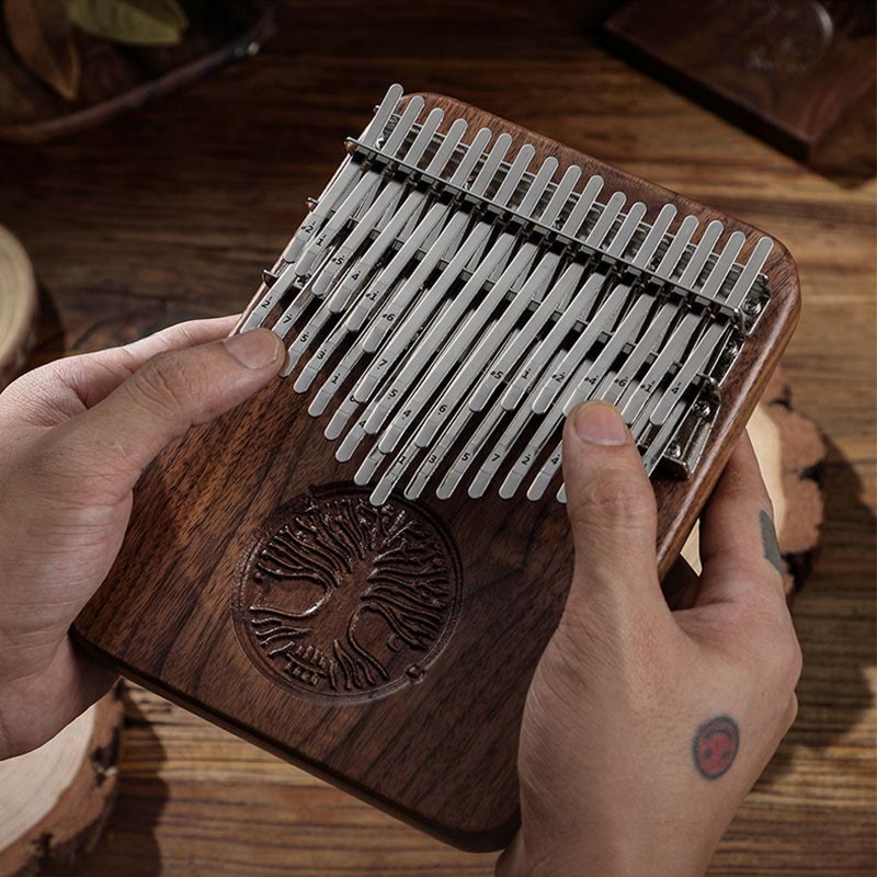 Kalimba 34 klawisze Thumb Piano Tree of Life Design przenośny palec Marimba Piano