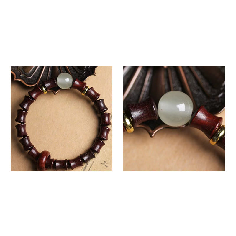 Bransoletka Buddha Stones Ebony Green Sandałowiec Czarny Palisander Bambus Peace