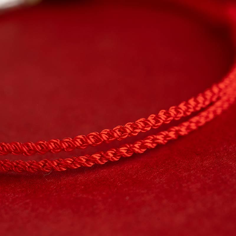 Buddha Stones 925 Srebro Sterling Ryba Koi Koralik Cynober Bogactwo Ręcznie Robiona Bransoletka Pleciona Bransoletka na Nogę