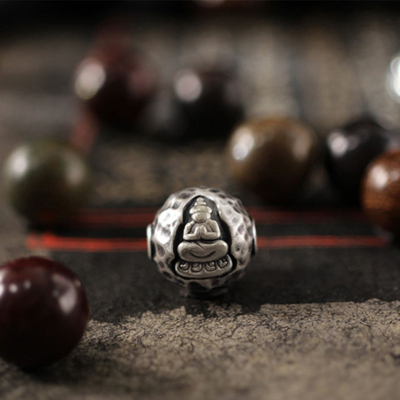 Buddha Stones 999 Srebro Sterlingowe Zielony Sandałowiec Mały Liść Czerwony Sandałowiec Budda Cure Bransoletka