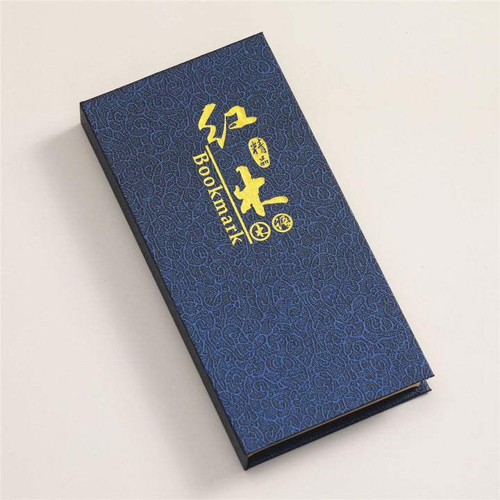 Zakładki do książek z Buddha Stones, śliwką, orchideą, bambusem i chryzantemą, z pudełkiem prezentowym