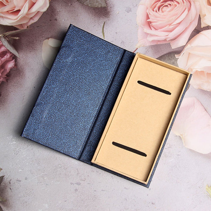 Zakładki do książek z Buddha Stones, motylem i kwiatem z drewna hebanowego z pudełkiem prezentowym