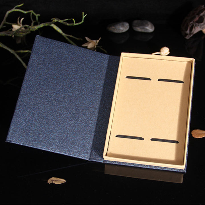 Buddha Stones Drzewo Słoneczne Drewno Hebanowe Małe Liście Czerwone Drzewo Sandałowe Zakładki Z Pudełkiem Prezentowym