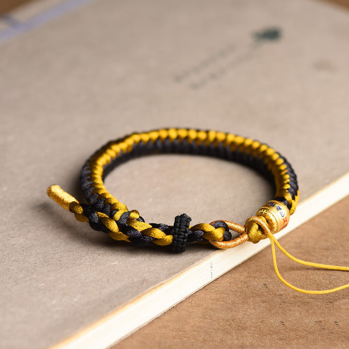 Buddha Stones ręcznie robione tybetańskie czarne złoto smocza łuska Om Mani Padme Hum bransoletka czystości