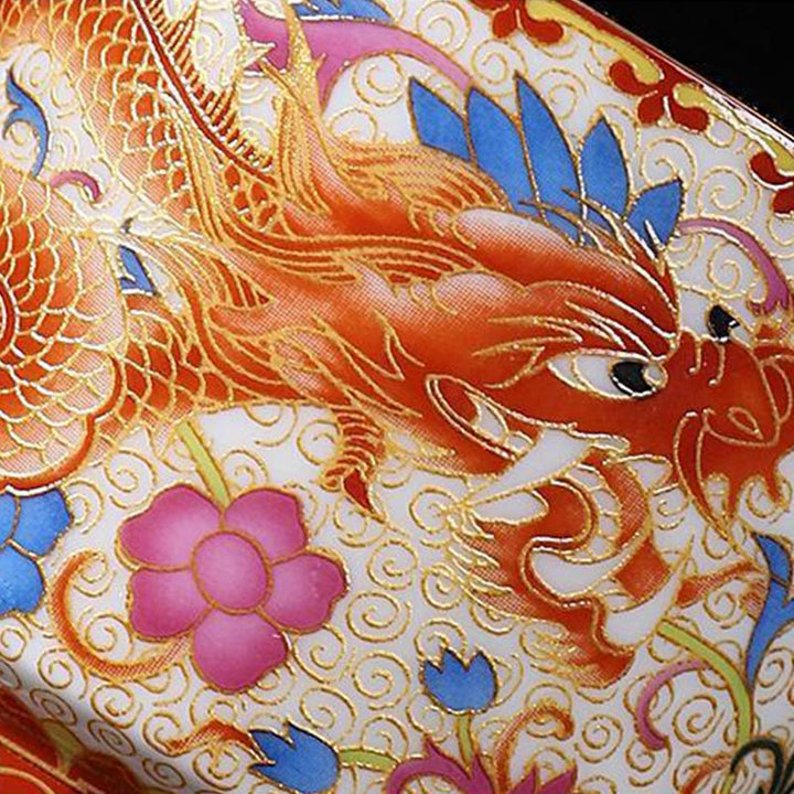 Buddha Stones 2 szt. Smok Feniks Ceramiczny kubek do herbaty Kung Fu Filiżanki do herbaty