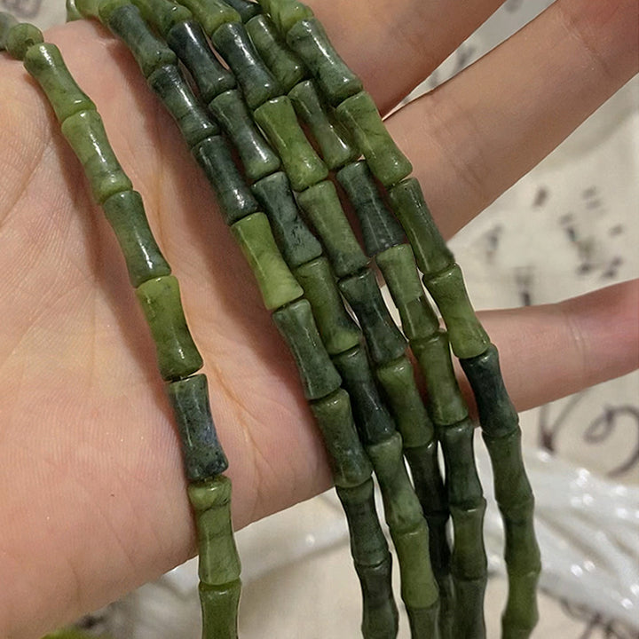 Bransoletka szczęścia z Buddha Stones 925 ze srebra próby 925 i wzorem peridotu z bambusa - image 4