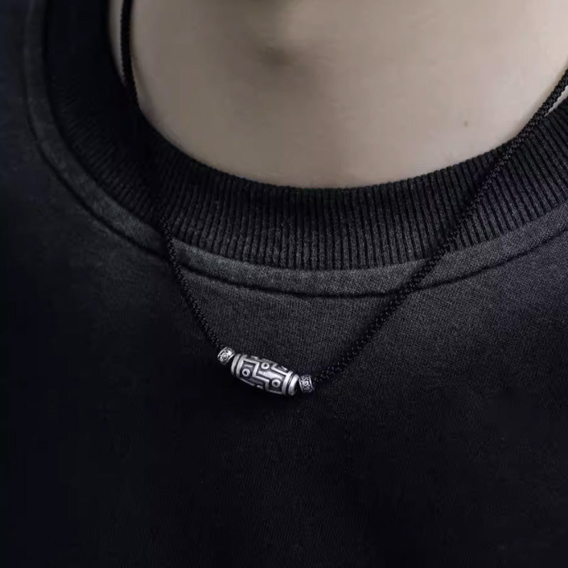 Buddha Stones 999 Srebro Sterling Dziewięciooki Dzi Koralik Wzór Ochrona Naszyjnik Wisiorek Lina - image 13