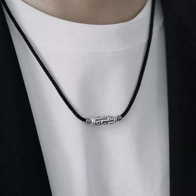 Buddha Stones 999 Srebro Sterling Dziewięciooki Dzi Koralik Wzór Ochrona Naszyjnik Wisiorek Lina - image 11