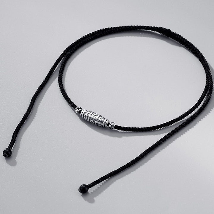 Buddha Stones 999 Srebro Sterling Dziewięciooki Dzi Koralik Wzór Ochrona Naszyjnik Wisiorek Lina - image 9