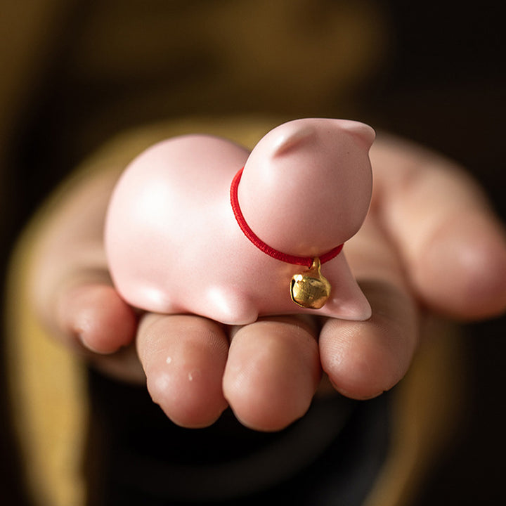 Buddha Stones Mini Mały Uroczy Kot Herbata Zwierzę Ceramiczne Figurka Dekoracja Biurka Domowego - image 20