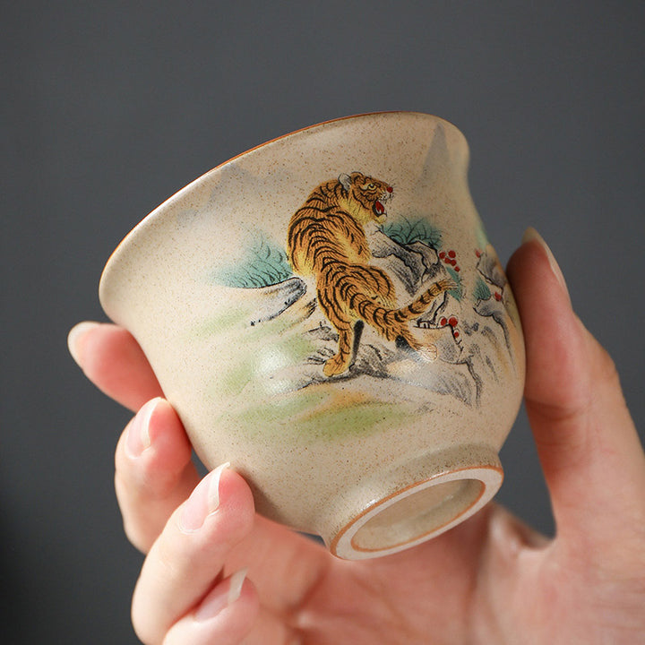 Buddha Stones 12 Chińskie Zodiak Ceramiczny Filiżanka Kung Fu Filiżanka do Herbaty 130ml