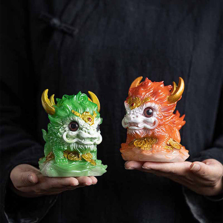Buddha Stones Zmieniające Kolor Małe Kirin Żywica Herbata Zwierzęta Domowe Figurka Dekoracja