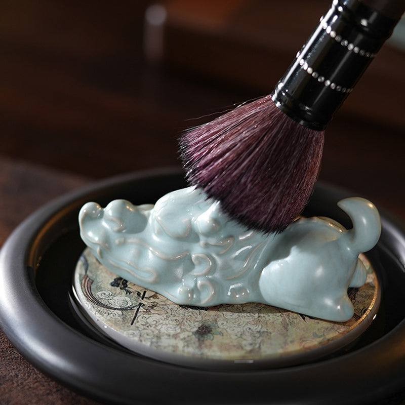 Buddha Stones Rok Smoka Szczęście Ceramiczna Herbata Zwierzę Dom Figurka Dekoracja