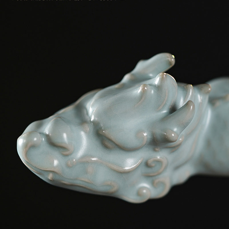 Buddha Stones Rok Smoka Szczęście Ceramiczna Herbata Zwierzę Dom Figurka Dekoracja