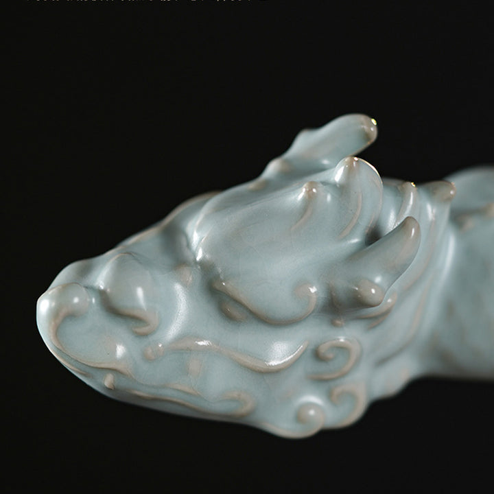 Buddha Stones Rok Smoka Szczęście Ceramiczna Herbata Zwierzę Dom Figurka Dekoracja