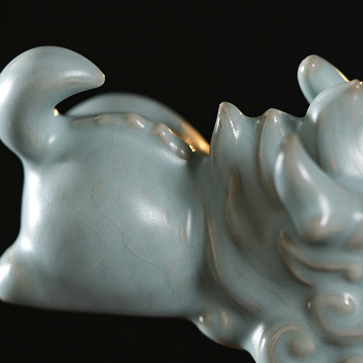 Buddha Stones Rok Smoka Szczęście Ceramiczna Herbata Zwierzę Dom Figurka Dekoracja