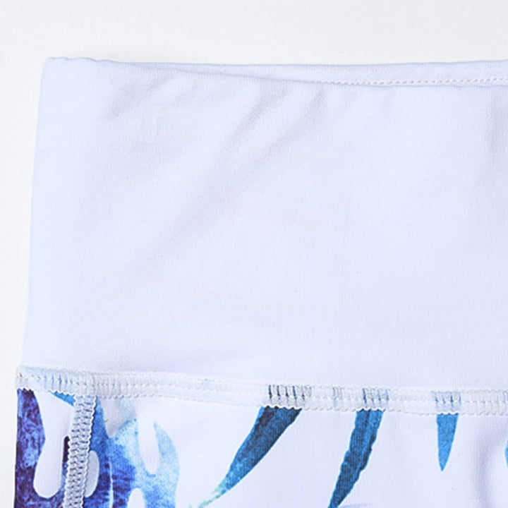 Buddha Stones 2 szt. Słonecznikowe kwiaty liście nadruk spodnie sportowe fitness joga damskie zestawy do jogi - image 18