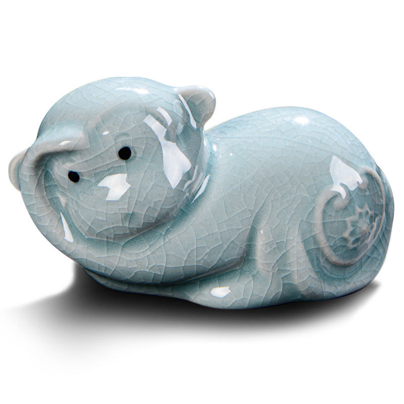 Buddha Stones Chiński Zodiak Bogactwo Ceramiczna Herbata Zwierzę Dom Figurka Dekoracja