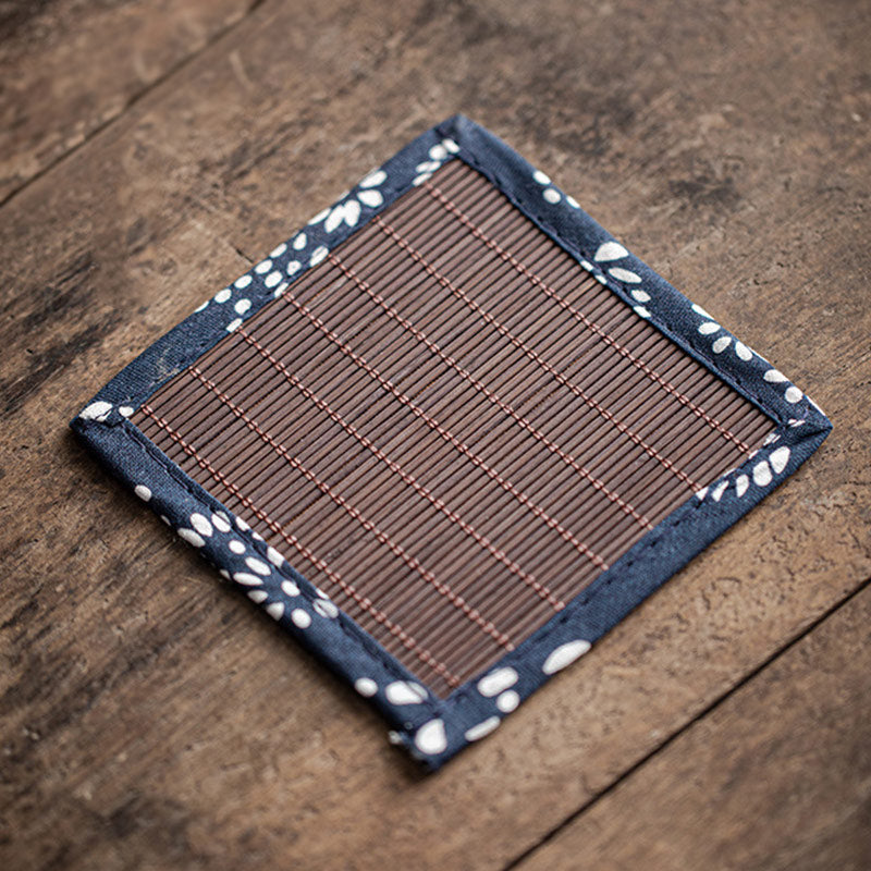 Buddha Stones Mini Szczęśliwy Kotek Herbata Zwierzę Ceramiczne Figurka Dekoracja Biurka Domowego Z Matą Bambusową - image 9