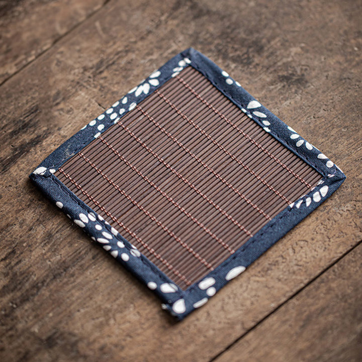 Buddha Stones Mini Szczęśliwy Kotek Herbata Zwierzę Ceramiczne Figurka Dekoracja Biurka Domowego Z Matą Bambusową - image 9