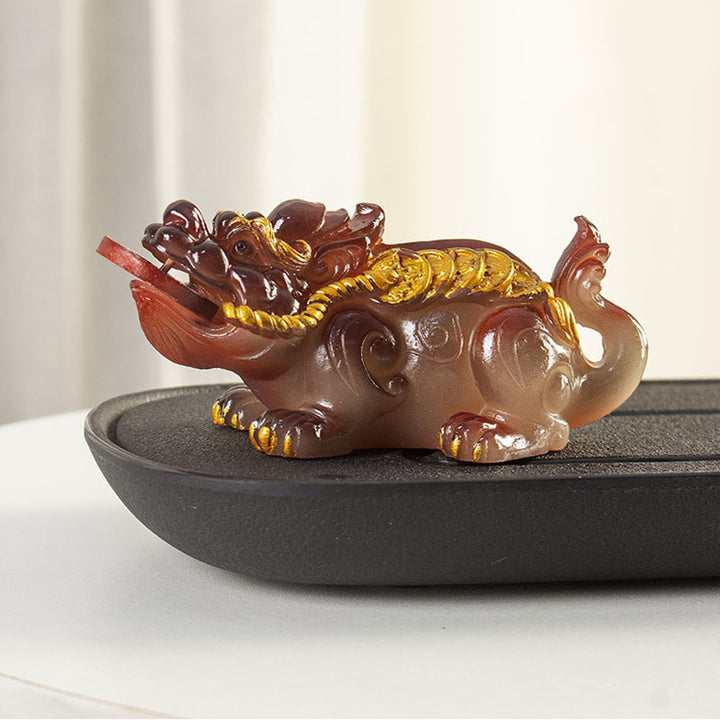 Buddha Stones Zmieniające Kolor Małe Monety Miedziane PiXiu Żywica Herbata Zwierzę Bogactwo Dom Figurka Dekoracja