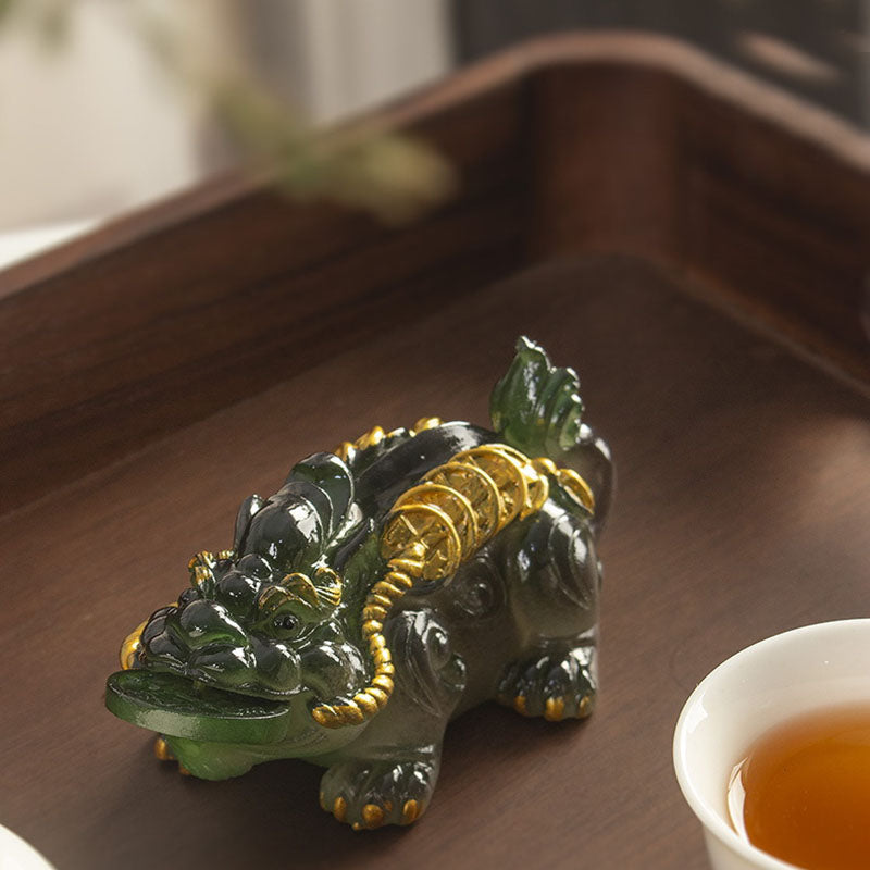 Buddha Stones Zmieniające Kolor Małe Monety Miedziane PiXiu Żywica Herbata Zwierzę Bogactwo Dom Figurka Dekoracja