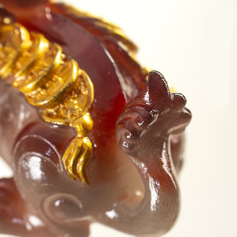 Buddha Stones Zmieniające Kolor Małe Monety Miedziane PiXiu Żywica Herbata Zwierzę Bogactwo Dom Figurka Dekoracja