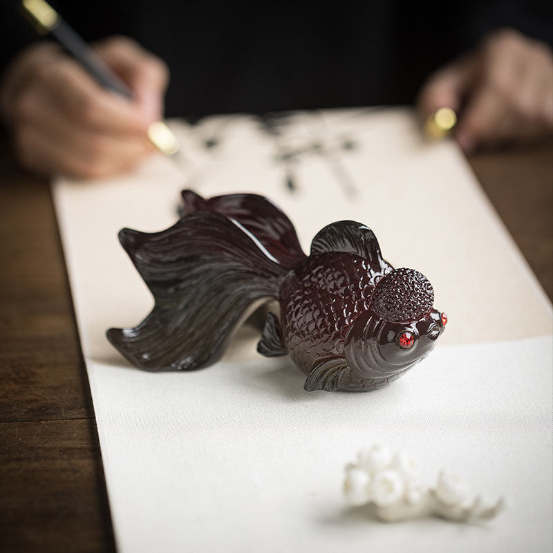 Buddha Stones Zmieniające Kolor Ryby Koi Żywica Herbata Zwierzę Domowe Bogactwo Figurka Dekoracja