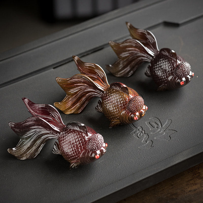 Buddha Stones Zmieniające Kolor Ryby Koi Żywica Herbata Zwierzę Domowe Bogactwo Figurka Dekoracja