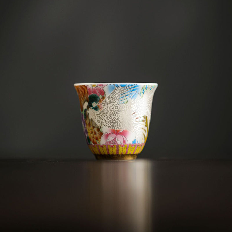 Buddha Stones Smok Feniks Kwiaty Ceramiczny Filiżanka Kung Fu Filiżanka do Herbaty 50ml