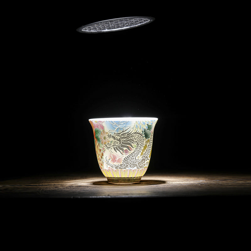 Buddha Stones Smok Feniks Kwiaty Ceramiczny Filiżanka Kung Fu Filiżanka do Herbaty 50ml