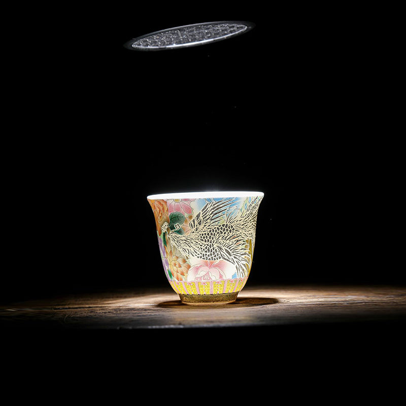 Buddha Stones Smok Feniks Kwiaty Ceramiczny Filiżanka Kung Fu Filiżanka do Herbaty 50ml