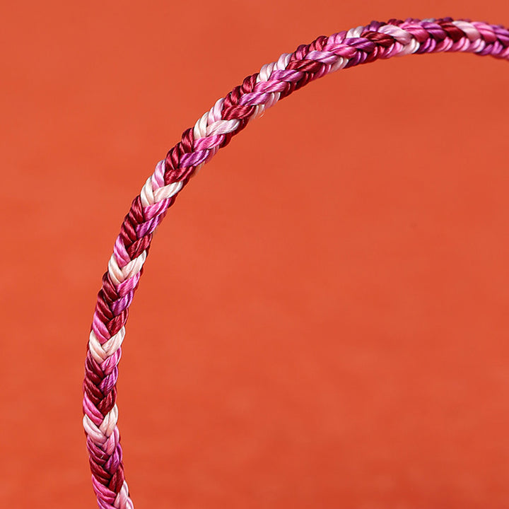 Buddha Stones ręcznie robione Dunhuang kolorowa lina ochronna warkocz bransoletka sznurkowa