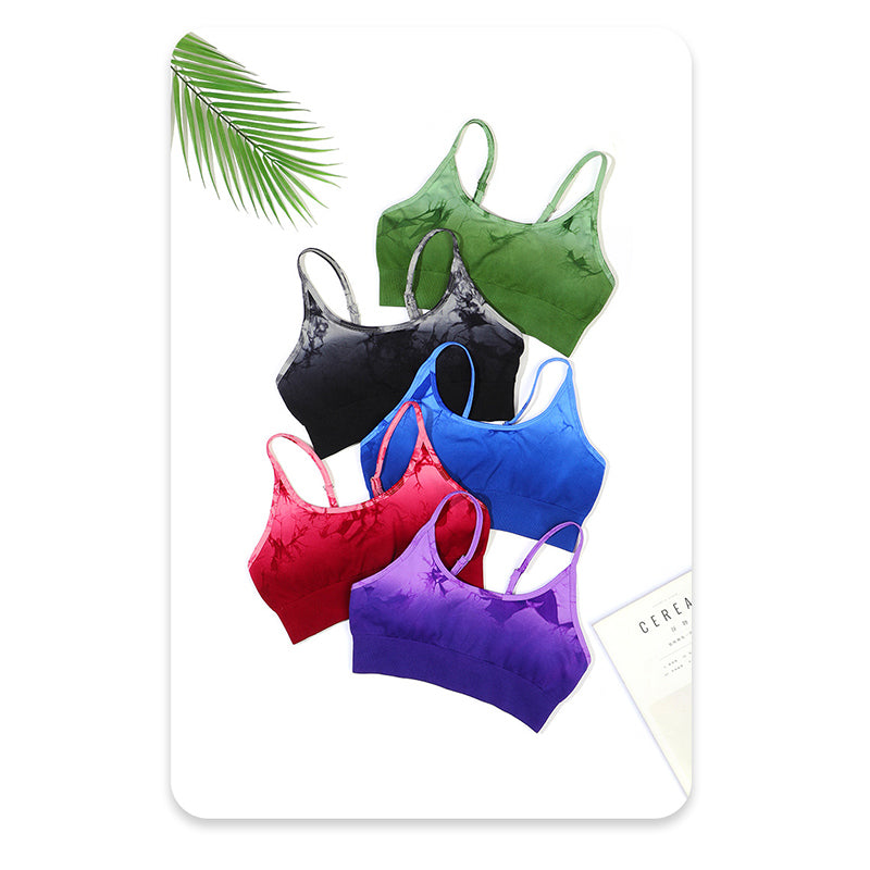 Buddha Stones 2 szt. Prosty nadruk tie dye Crop Tank Top Spodnie z wysokim stanem Stroje sportowe na siłownię Zestawy do jogi dla kobiet