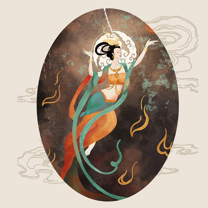 Buddha Stones ręcznie robione Dunhuang Kolor Brzoskwiniowy Wzór Bransoletka z Warkoczem