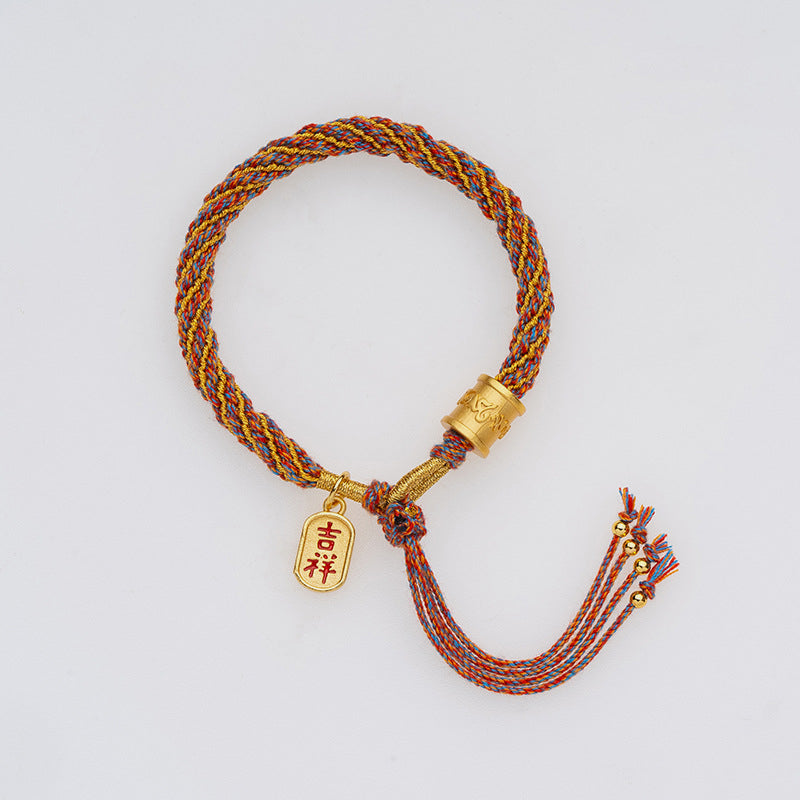 Buddha Stones ręcznie robione wielokolorowe tybetańskie Om Mani Padme Hum Ruyi pomyślna bransoletka pleciona
