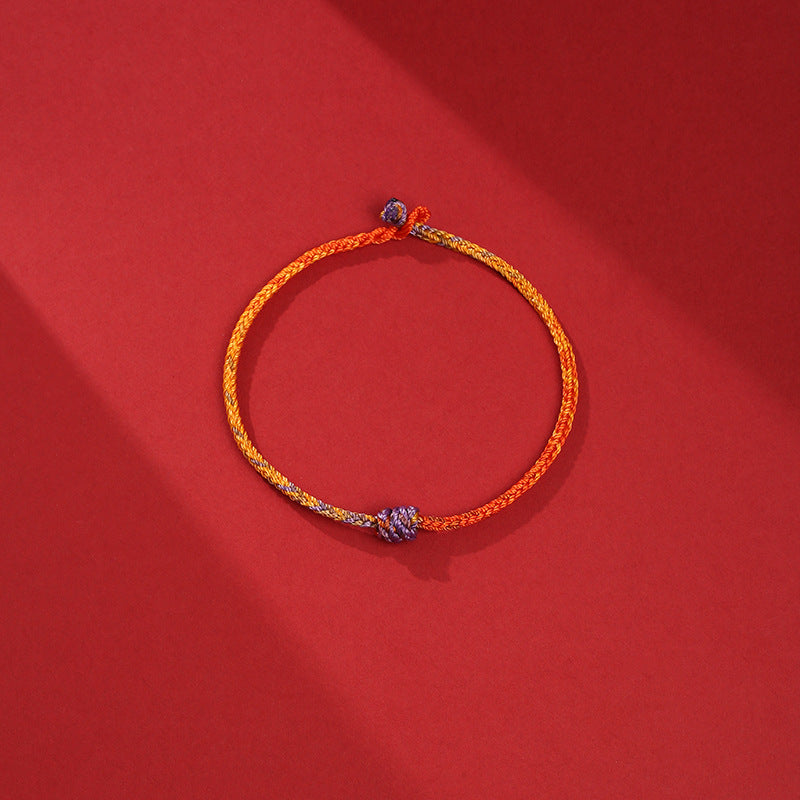 Buddha Stones ręcznie robione kolorowe fioletowo-złote czerwone plecione bransoletki