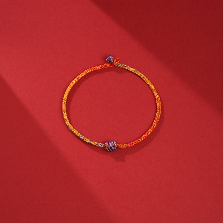 Buddha Stones ręcznie robione kolorowe fioletowo-złote czerwone plecione bransoletki