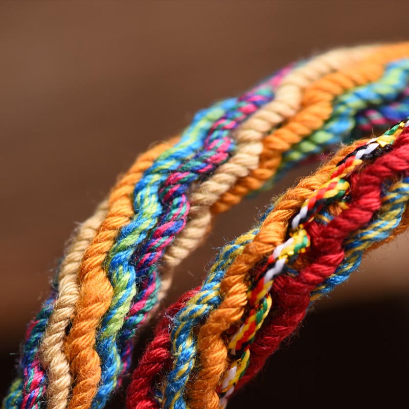 Buddha Stones Złote Połykanie Bestii Rodzina Szczęście Reinkarnacja Węzeł Warkocz Kolorowa Bransoletka Sznurkowa