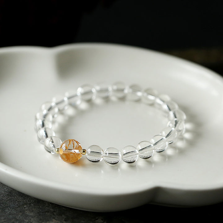 Buddha Stones Naturalny Czarny Obsydian Biały Kryształ Czarny Onyks Smok Siła Bransoletka