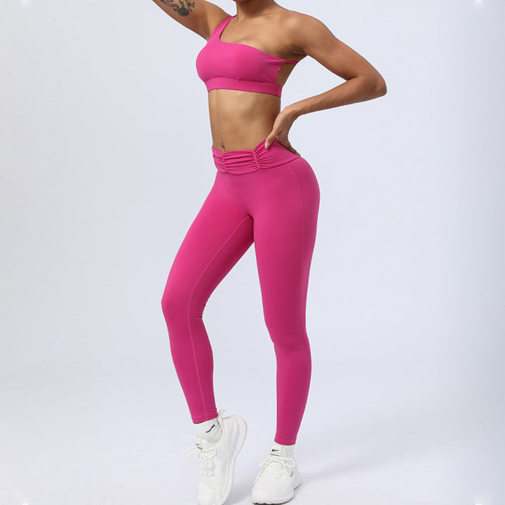 Buddha Stones 2 szt. bez pleców asymetryczny projekt top biustonosz spodenki legginsy spodnie fitness joga strój zestaw - image 24